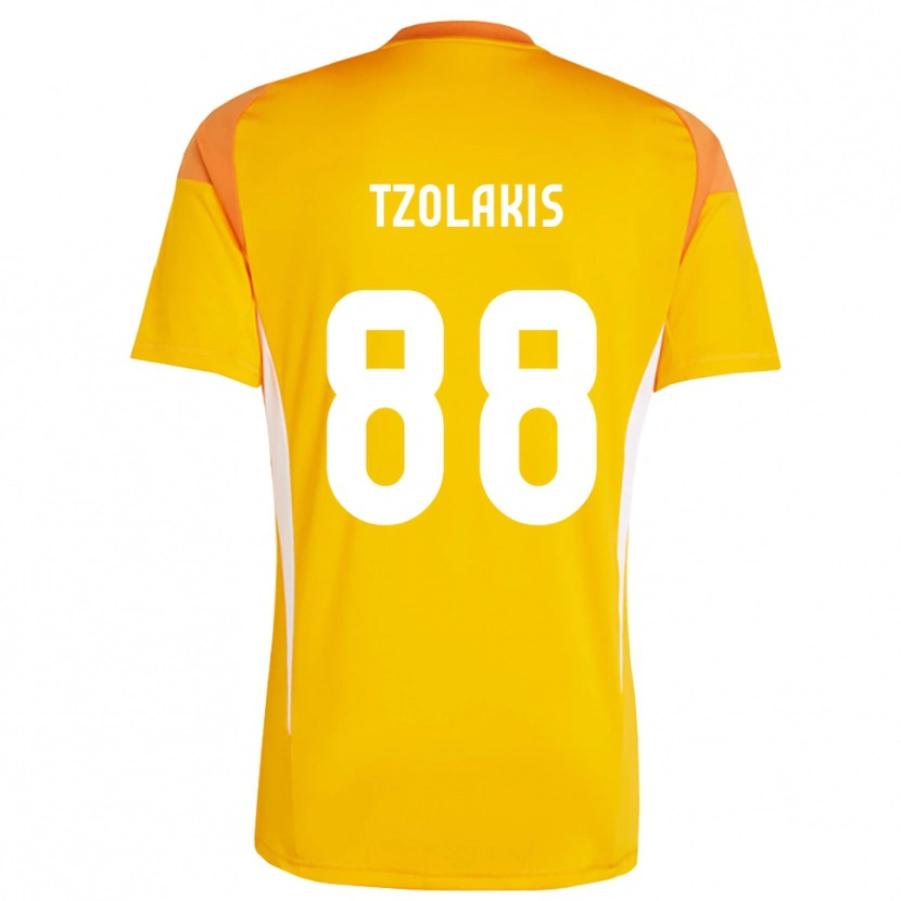 Danxen Mujer Camiseta Konstantinos Tzolakis #88 Naranja Blanco Portero Equipación 2025/26 La Camisa México