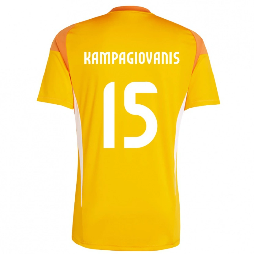 Danxen Mujer Camiseta Anastasios Kampagiovanis #15 Naranja Blanco Portero Equipación 2025/26 La Camisa México
