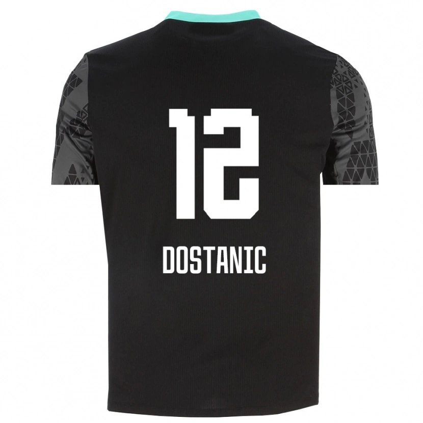 Danxen Mujer Camiseta Filip Dostanic #12 Gris Tenue Negro Portero Equipación 2025/26 La Camisa México