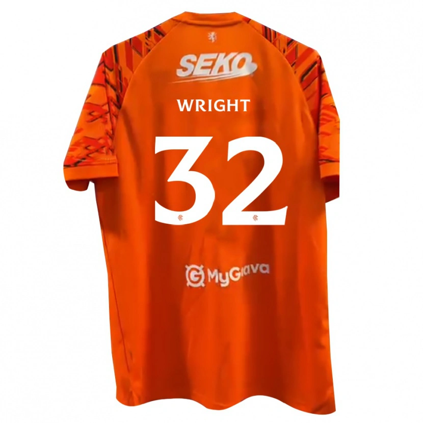 Danxen Mujer Camiseta Kieran Wright #32 Blanco Naranja Portero Equipación 2025/26 La Camisa México