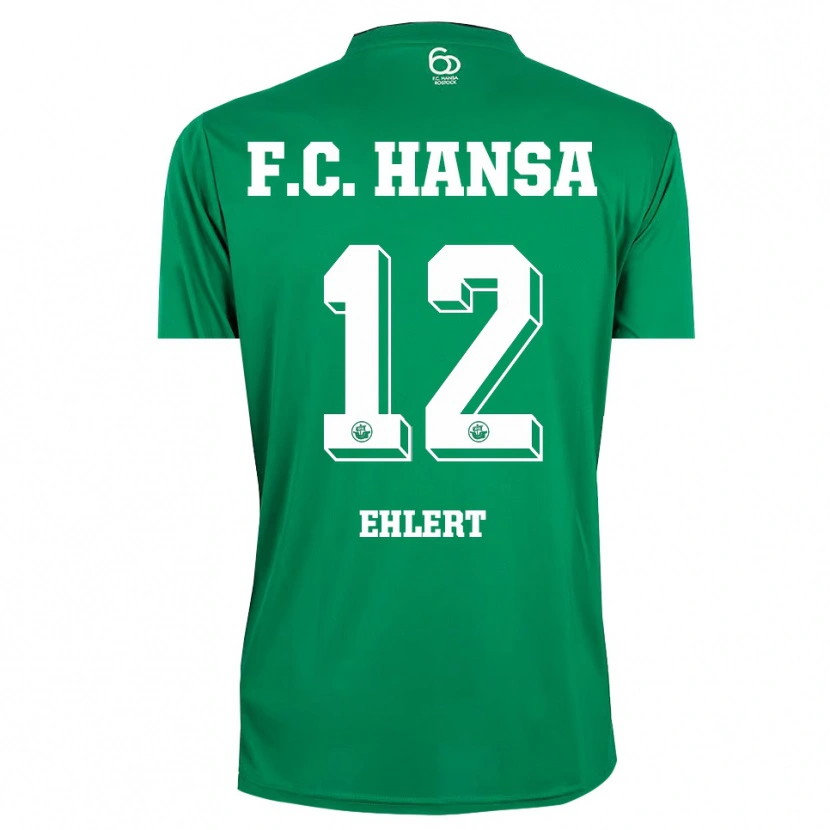 Danxen Mujer Camiseta Jonas Ehlert #12 Verde Oscuro Blanco Portero Equipación 2025/26 La Camisa México