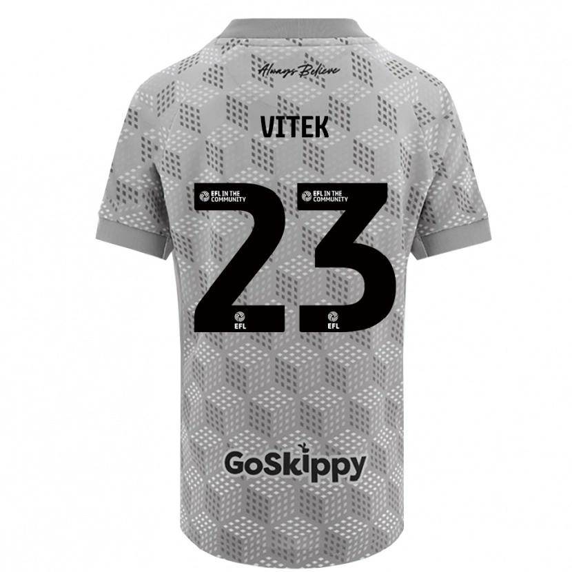 Danxen Mujer Camiseta Radek Vítek #23 Gris Negro Portero Equipación 2025/26 La Camisa México