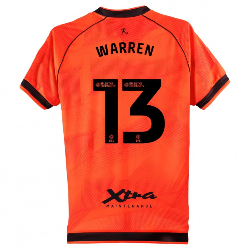 Danxen Mujer Camiseta Charlie Warren #13 Negro Naranja Portero Equipación 2025/26 La Camisa México