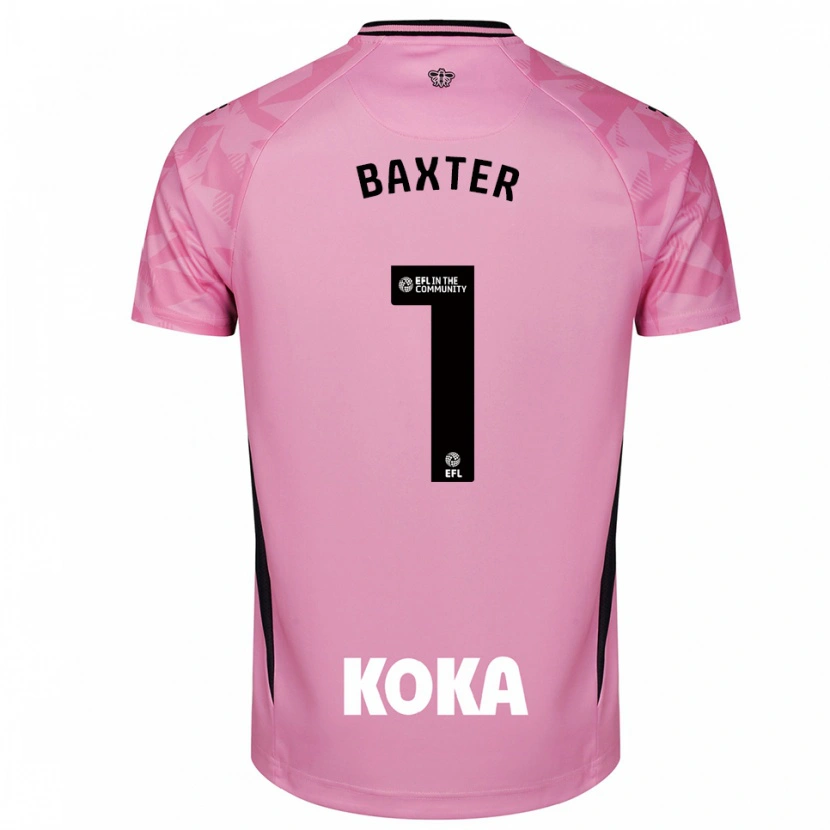 Danxen Mujer Camiseta Nathan Baxter #1 Negro Rosa Claro Portero Equipación 2025/26 La Camisa México