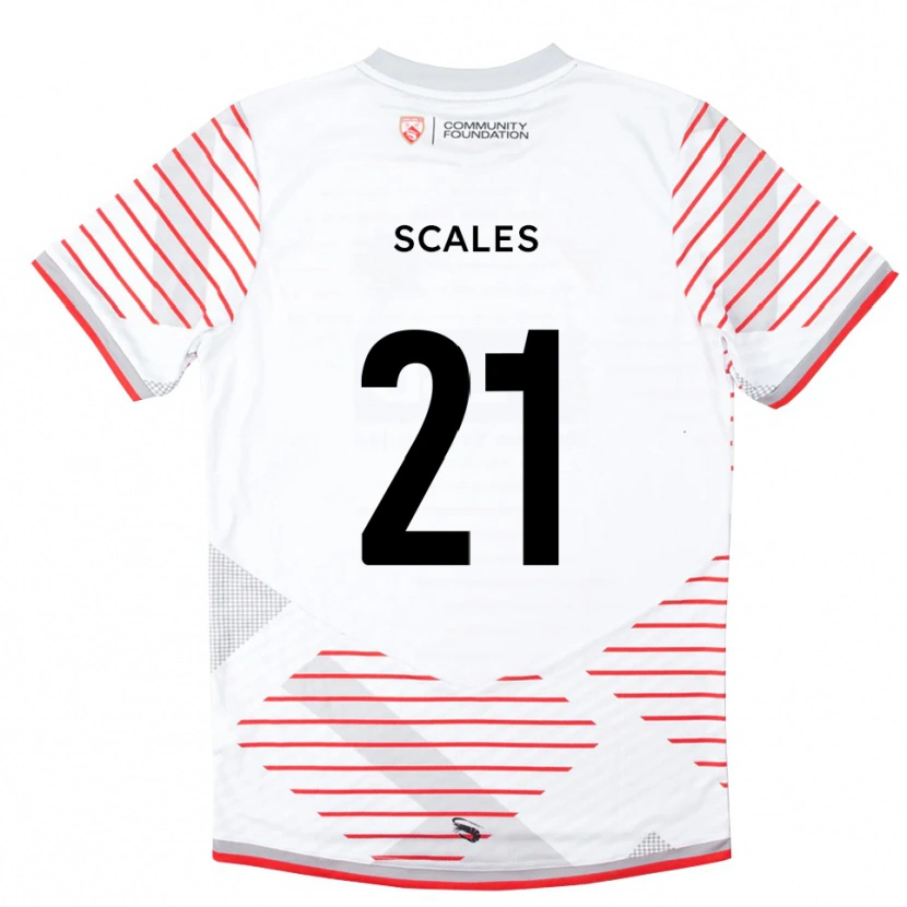 Danxen Mujer Camiseta Alfie Scales #21 Blanco Rojo Portero Equipación 2025/26 La Camisa México