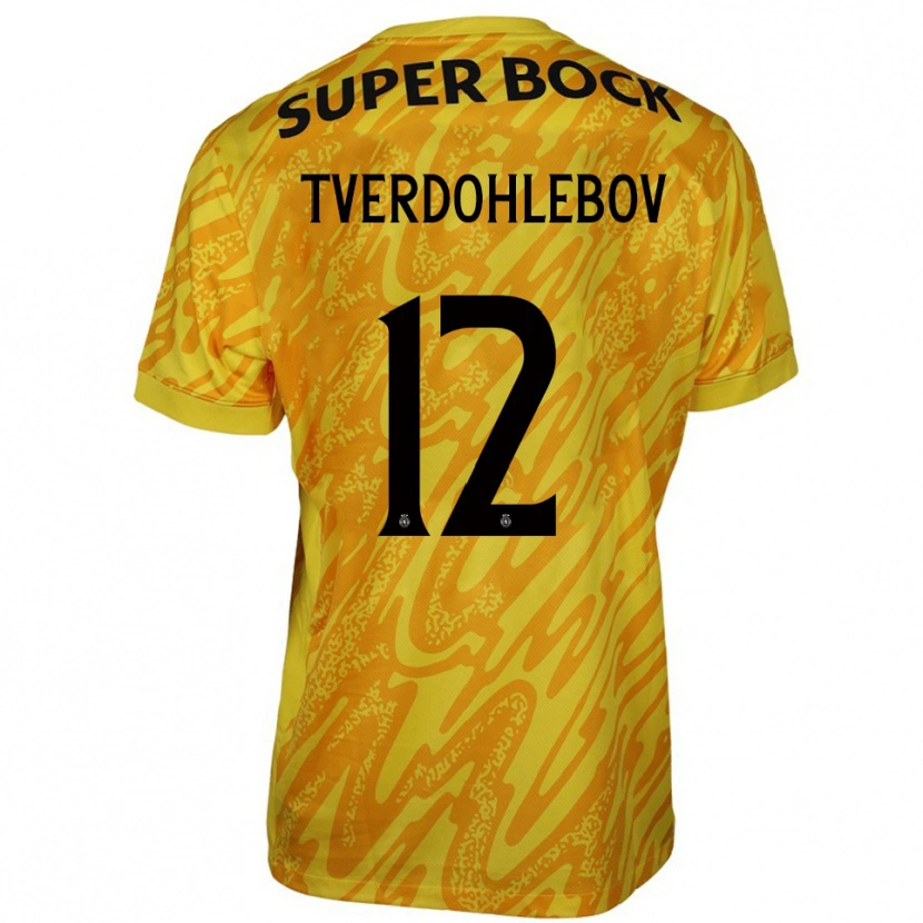 Danxen Mujer Camiseta Alex Tverdohlebov #12 Amarillo Naranja Portero Equipación 2025/26 La Camisa México
