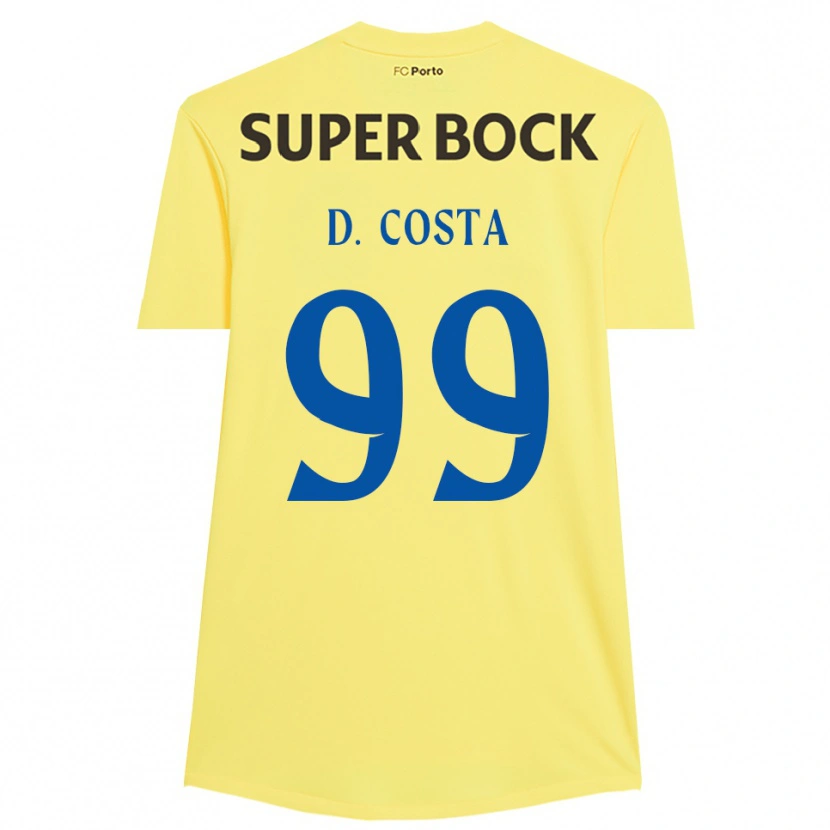 Danxen Mujer Camiseta Diogo Costa #99 Amarillo Claro Negro Portero Equipación 2025/26 La Camisa México