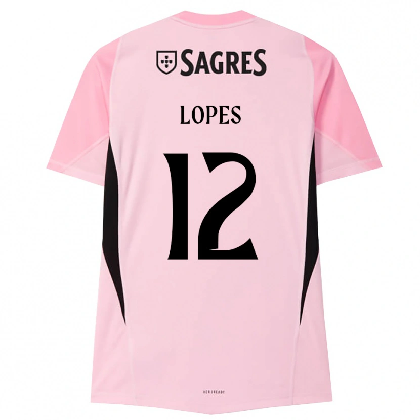 Danxen Mujer Camiseta Leonardo Lopes #12 Rosa Negro Portero Equipación 2025/26 La Camisa México