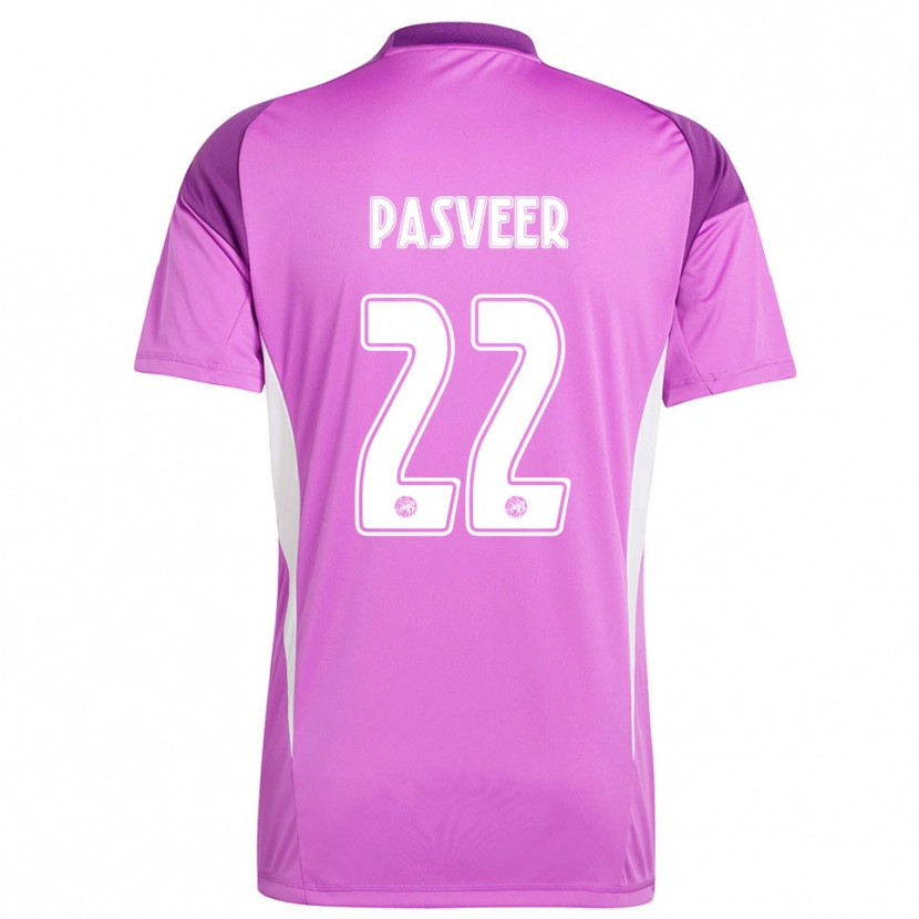 Danxen Mujer Camiseta Remko Pasveer #22 Morado Claro Blanco Portero Equipación 2025/26 La Camisa México