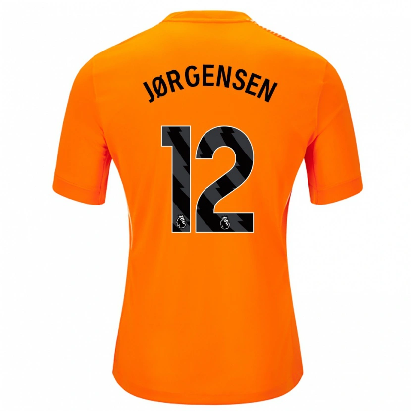 Danxen Mujer Camiseta Filip Jørgensen #12 Naranja Negro Portero Equipación 2025/26 La Camisa México