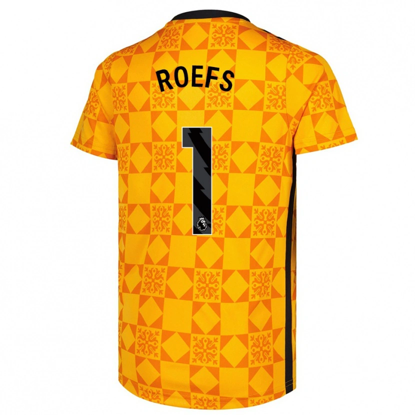 Danxen Mujer Camiseta Robin Roefs #1 Amarillo Negro Portero Equipación 2025/26 La Camisa México