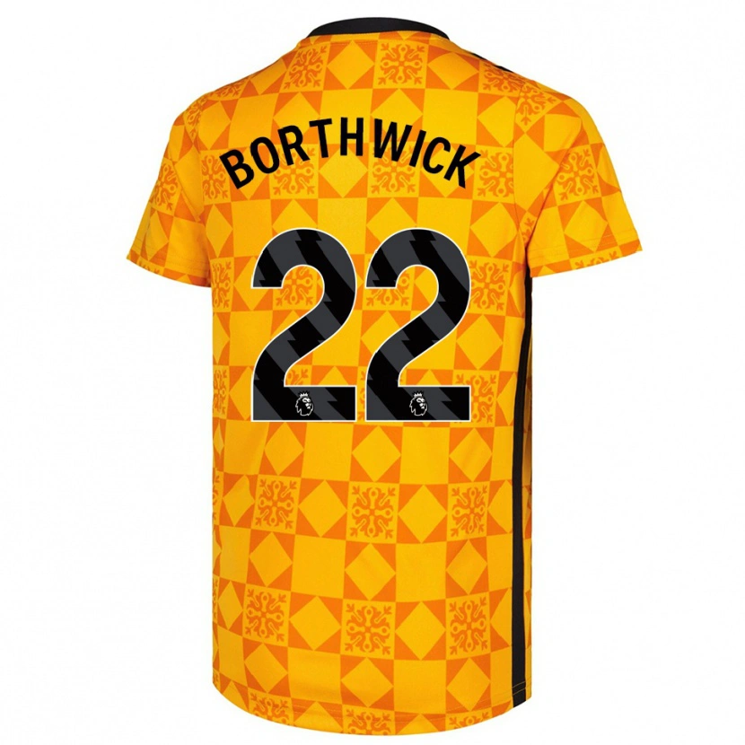 Danxen Mujer Camiseta Megan Borthwick #22 Amarillo Negro Portero Equipación 2025/26 La Camisa México