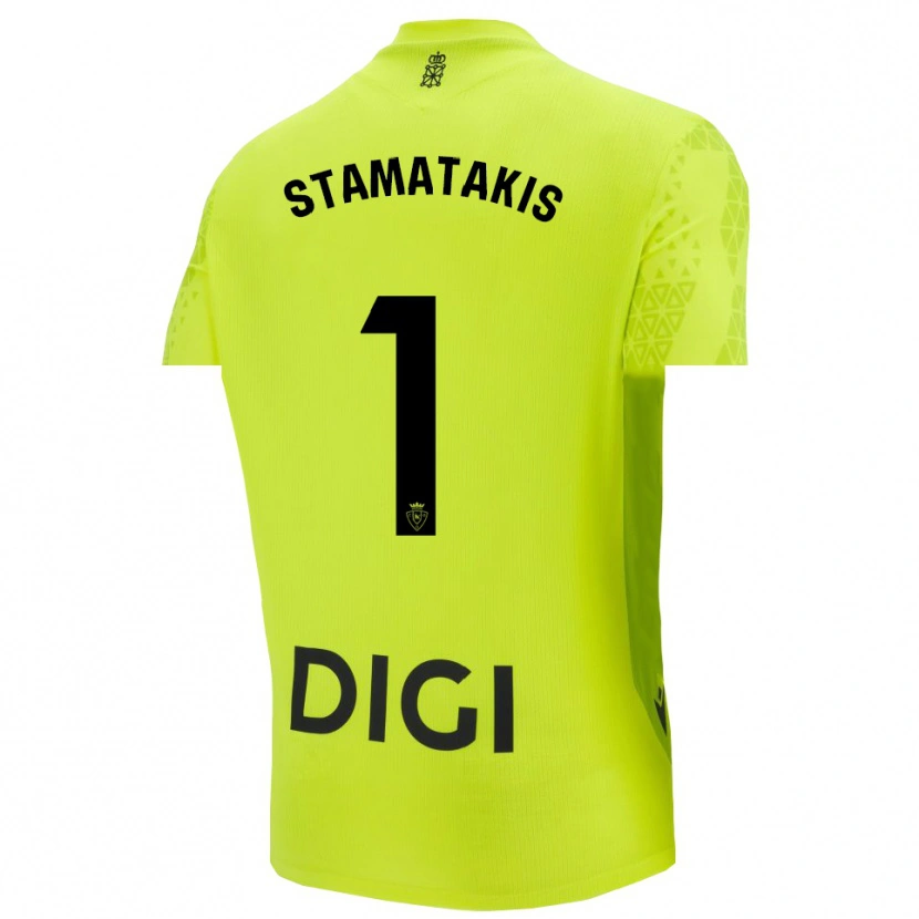 Danxen Mujer Camiseta Dimitrios Stamatakis #1 Verde Fluorescente Portero Equipación 2025/26 La Camisa México