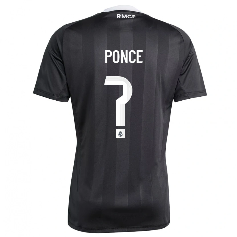 Danxen Mujer Camiseta Guille Ponce #0 Negro Blanco Portero Equipación 2025/26 La Camisa México