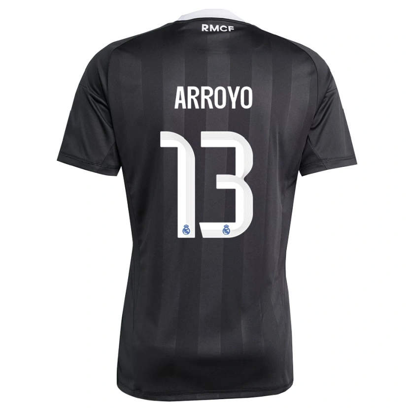 Danxen Mujer Camiseta Diego Arroyo #13 Negro Blanco Portero Equipación 2025/26 La Camisa México