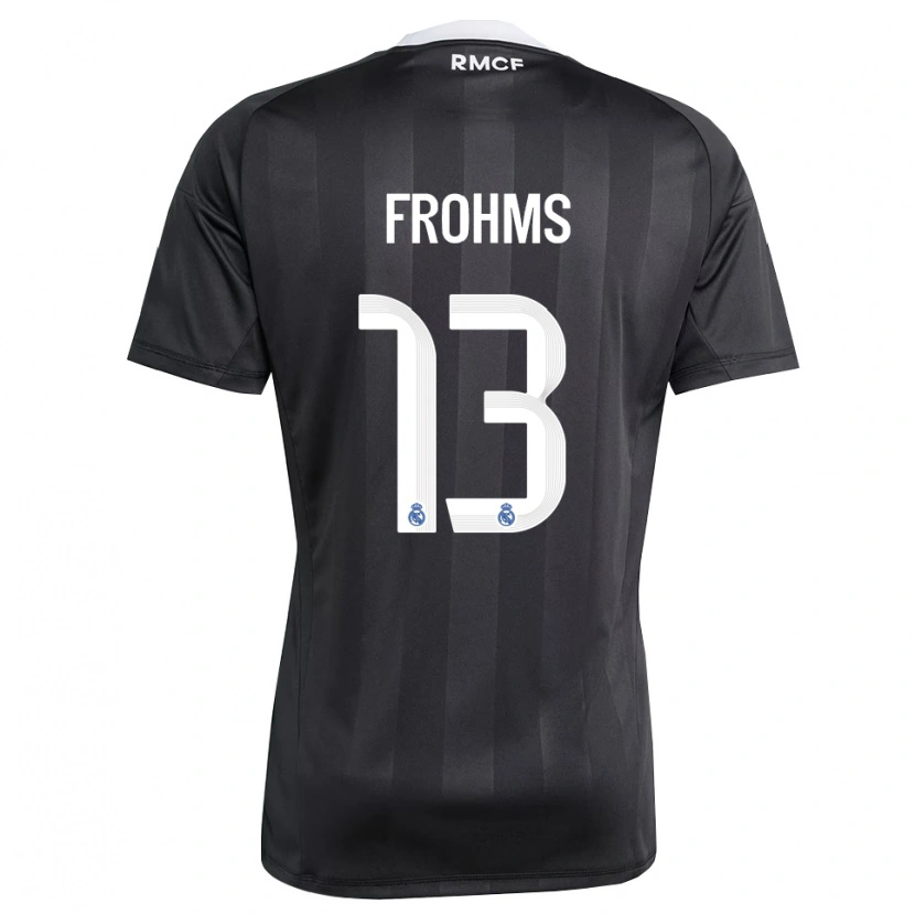 Danxen Mujer Camiseta Merle Frohms #13 Negro Blanco Portero Equipación 2025/26 La Camisa México