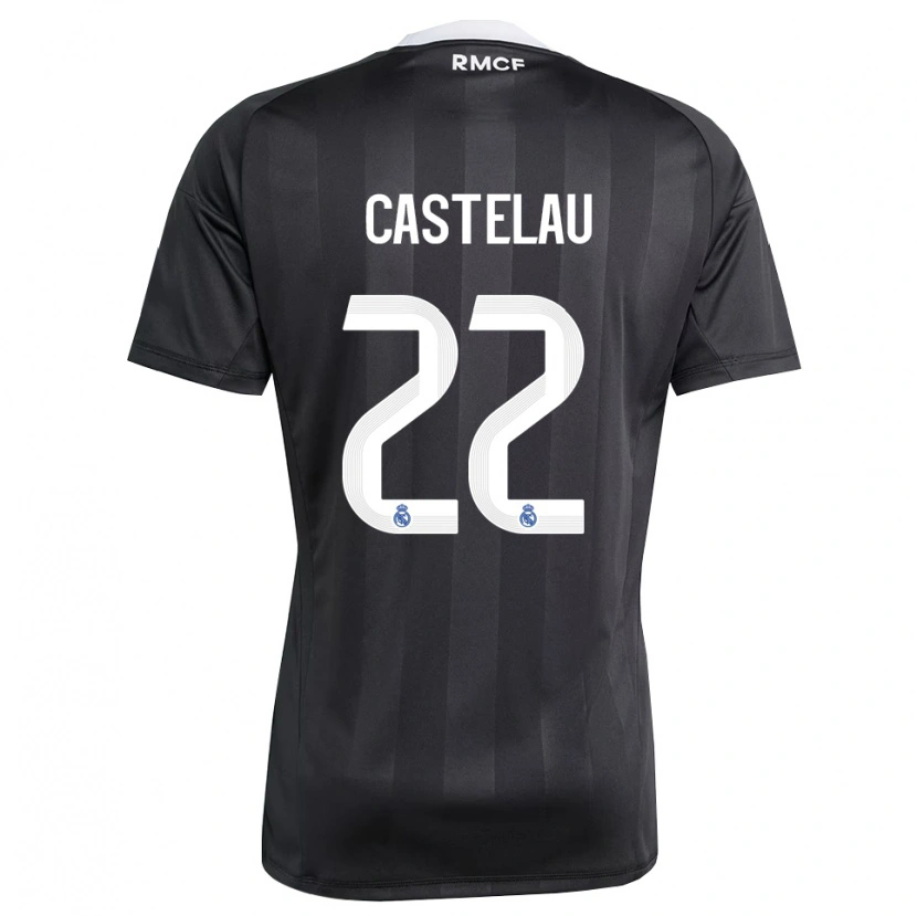 Danxen Mujer Camiseta Alber Castelau #22 Negro Blanco Portero Equipación 2025/26 La Camisa México