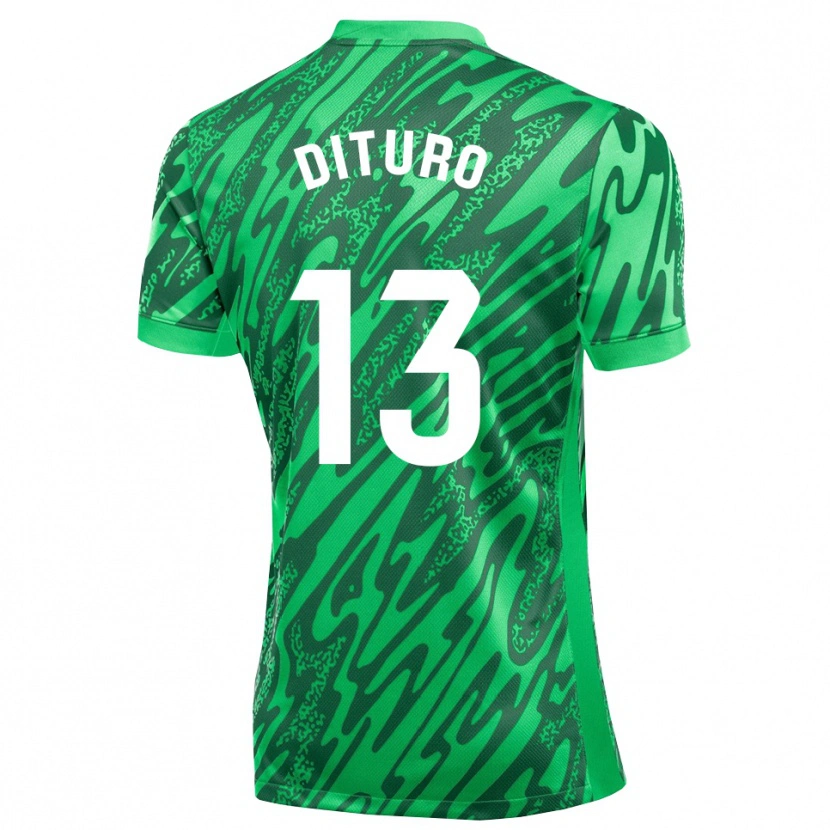 Danxen Mujer Camiseta Matías Dituro #13 Verde Oscuro Blanco Portero Equipación 2025/26 La Camisa México