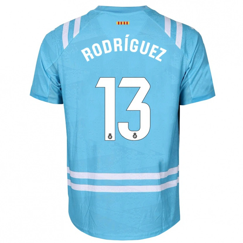 Danxen Mujer Camiseta Joel Rodríguez #13 Blanco Azul Claro Portero Equipación 2025/26 La Camisa México