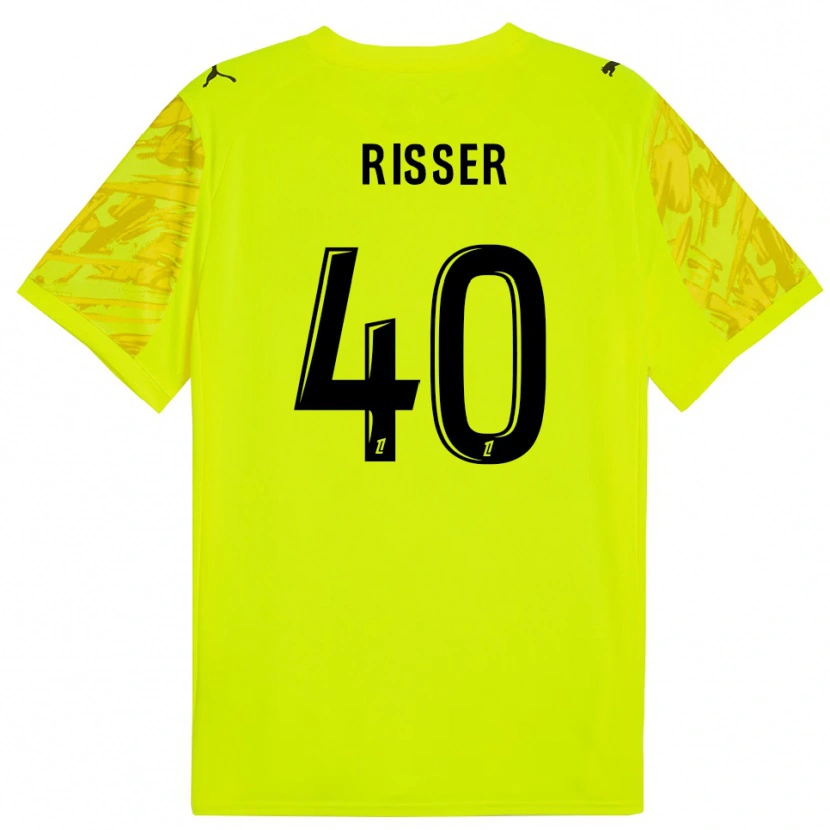 Danxen Mujer Camiseta Robin Risser #40 Verde Fluorescente Negro Portero Equipación 2025/26 La Camisa México