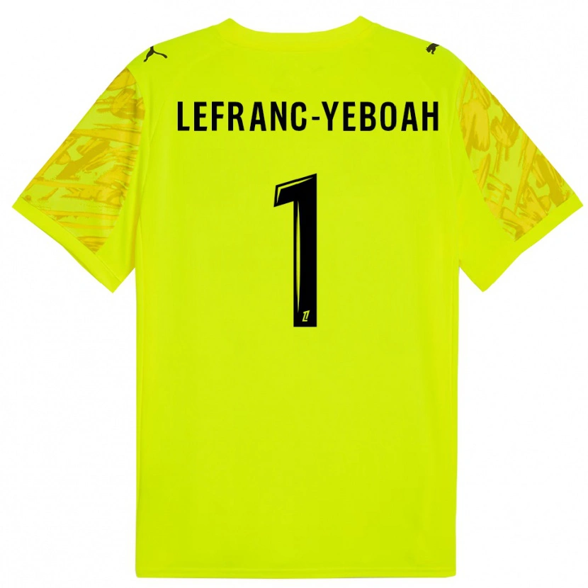 Danxen Mujer Camiseta Daïvy Lefranc-Yeboah #1 Verde Fluorescente Negro Portero Equipación 2025/26 La Camisa México