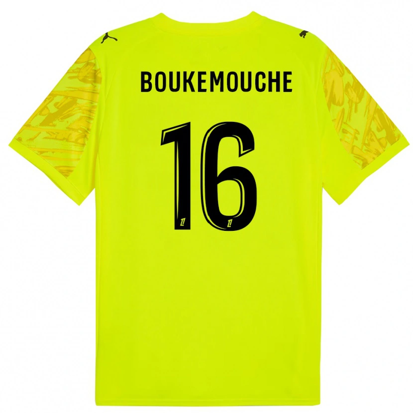 Danxen Mujer Camiseta Amine Boukemouche #16 Verde Fluorescente Negro Portero Equipación 2025/26 La Camisa México