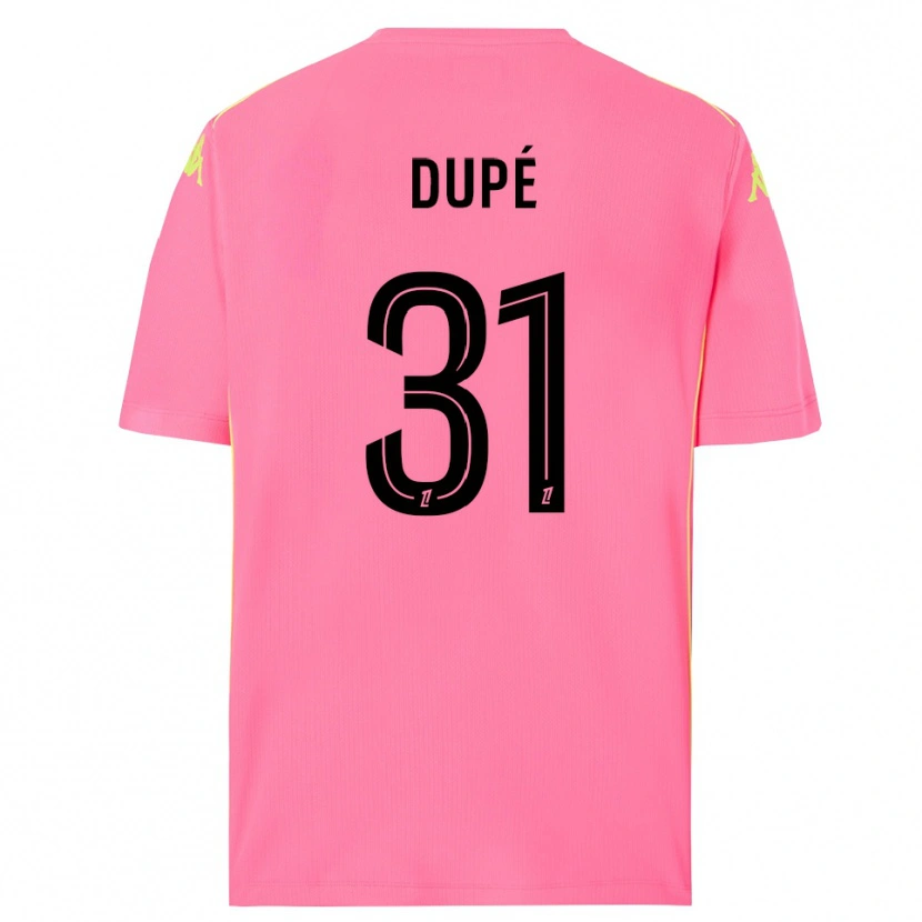 Danxen Mujer Camiseta Maxime Dupé #31 Rosa Caliente Negro Portero Equipación 2025/26 La Camisa México