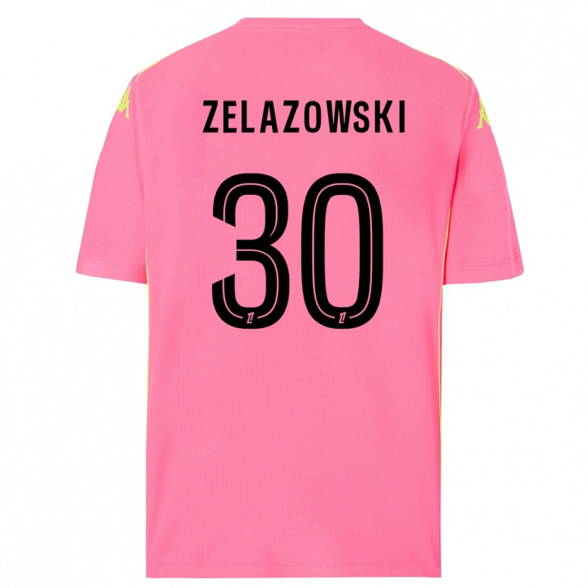 Danxen Mujer Camiseta Bartosz Zelazowski #30 Rosa Caliente Negro Portero Equipación 2025/26 La Camisa México
