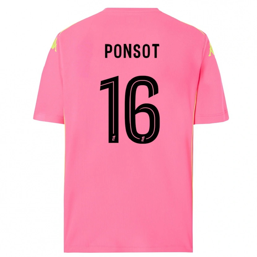 Danxen Mujer Camiseta Martin Ponsot #16 Rosa Caliente Negro Portero Equipación 2025/26 La Camisa México