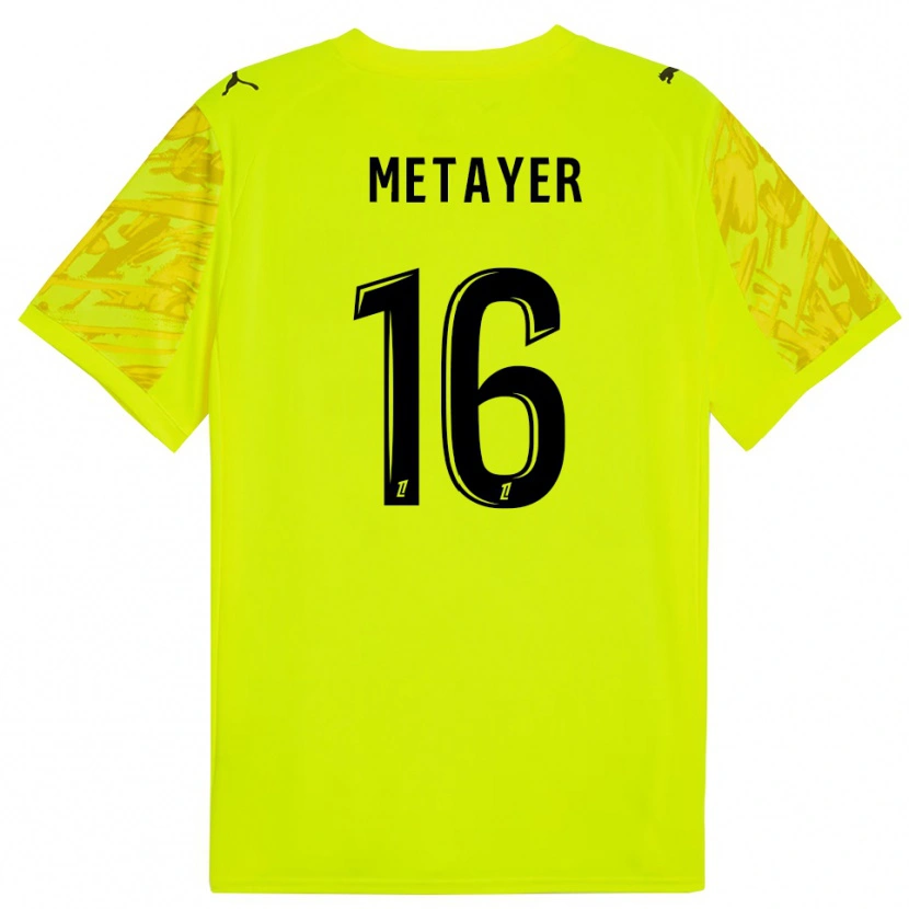 Danxen Mujer Camiseta Maxence Metayer #16 Verde Fluorescente Amarillo Portero Equipación 2025/26 La Camisa México