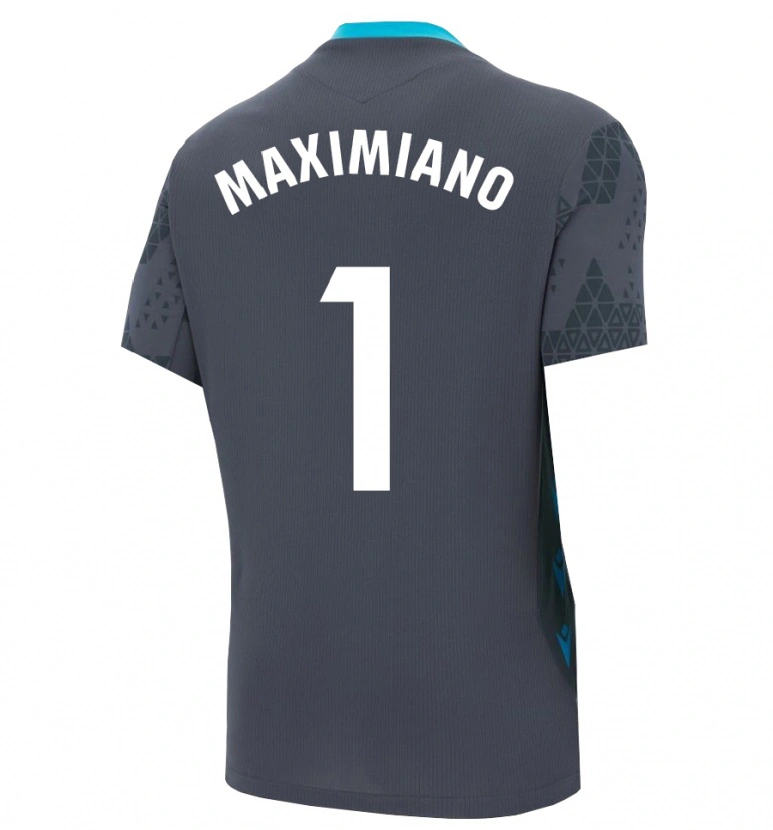 Danxen Mujer Camiseta Luís Maximiano #1 Gris Oscuro Negro Portero Equipación 2025/26 La Camisa México