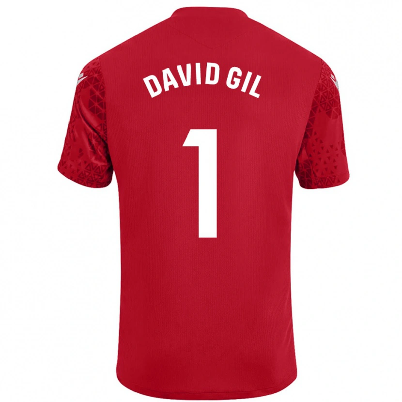 Danxen Mujer Camiseta David Gil #1 Rojo Blanco Portero Equipación 2025/26 La Camisa México