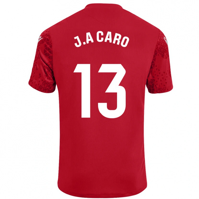 Danxen Mujer Camiseta José Antonio Caro #13 Rojo Blanco Portero Equipación 2025/26 La Camisa México