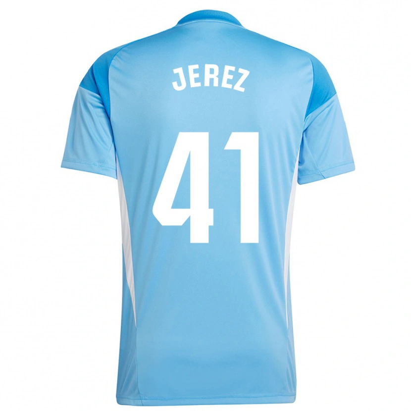 Danxen Mujer Camiseta Adrián Jerez #41 Blanco Azul Cielo Portero Equipación 2025/26 La Camisa México