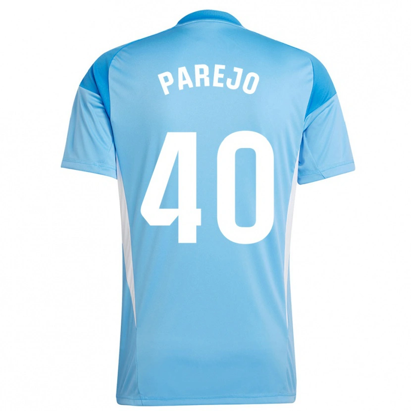 Danxen Mujer Camiseta Jesús Parejo #40 Blanco Azul Cielo Portero Equipación 2025/26 La Camisa México