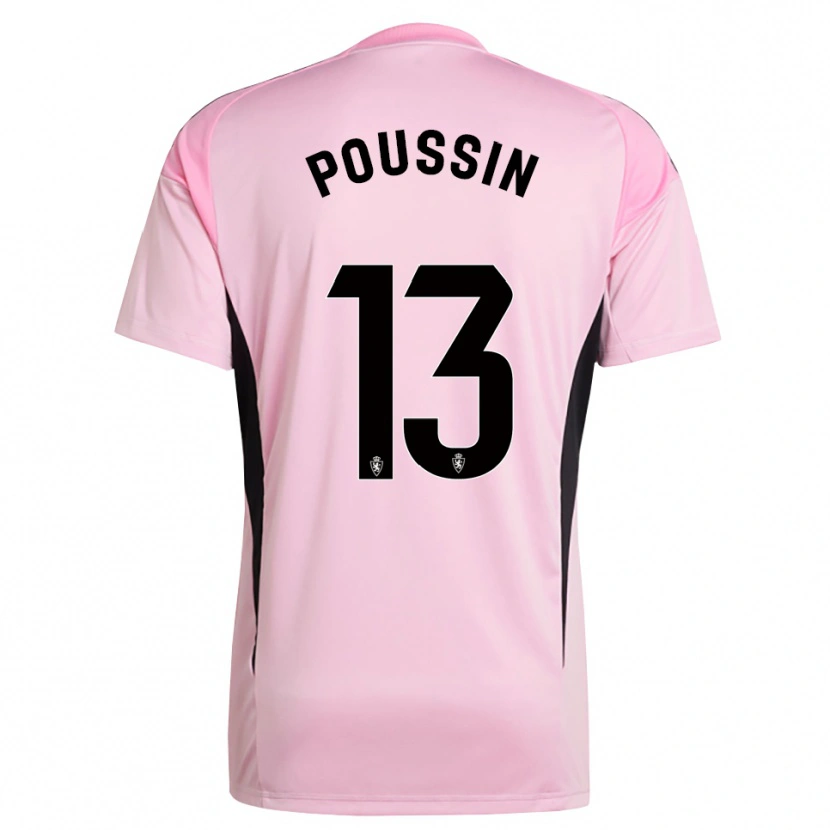Danxen Mujer Camiseta Gaëtan Poussin #13 Rosa Claro Negro Portero Equipación 2025/26 La Camisa México