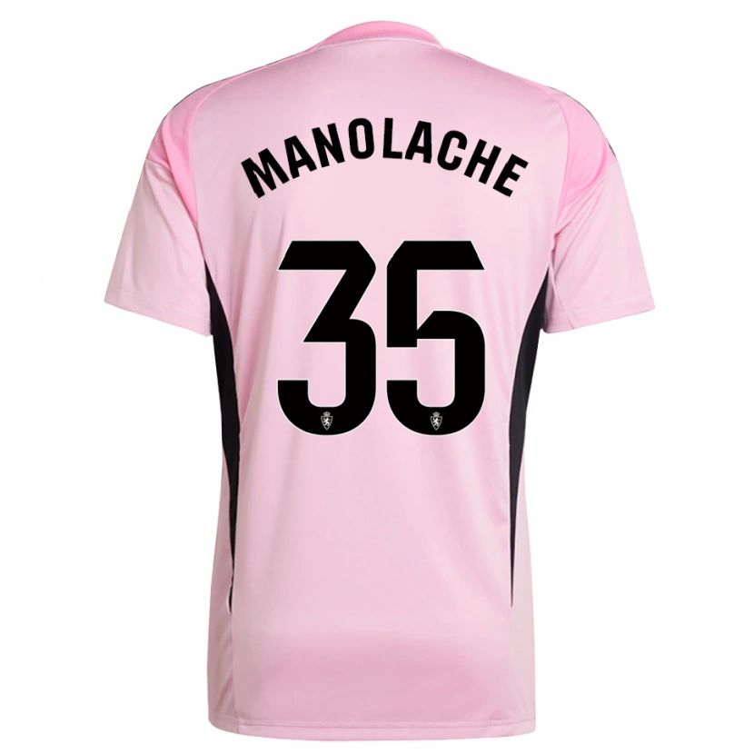 Danxen Mujer Camiseta Marcos Manolache #35 Rosa Claro Negro Portero Equipación 2025/26 La Camisa México