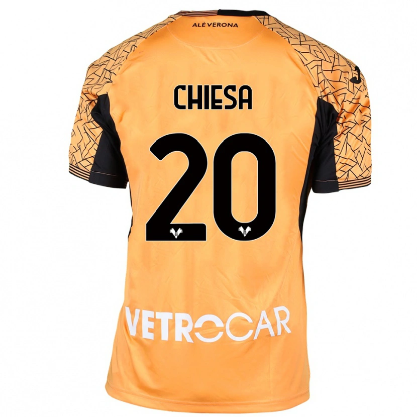 Danxen Mujer Camiseta Mattia Chiesa #20 Naranja Negro Blanco Portero Equipación 2025/26 La Camisa México