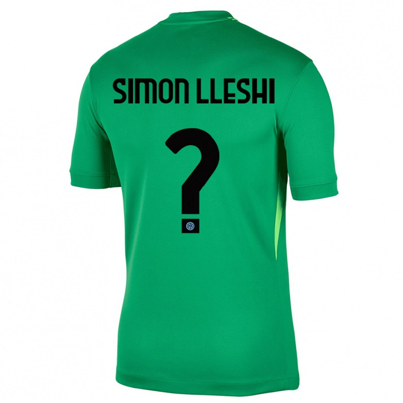 Danxen Mujer Camiseta Simon Lleshi #0 Verde Claro Negro Portero Equipación 2025/26 La Camisa México