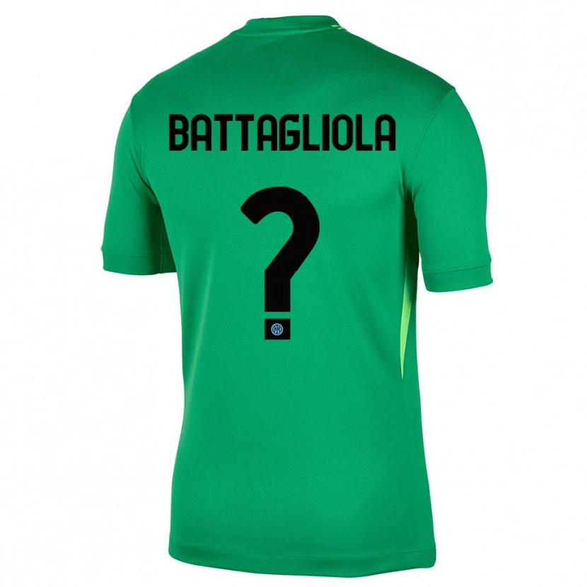 Danxen Mujer Camiseta Lorenzo Battagliola #0 Verde Claro Negro Portero Equipación 2025/26 La Camisa México