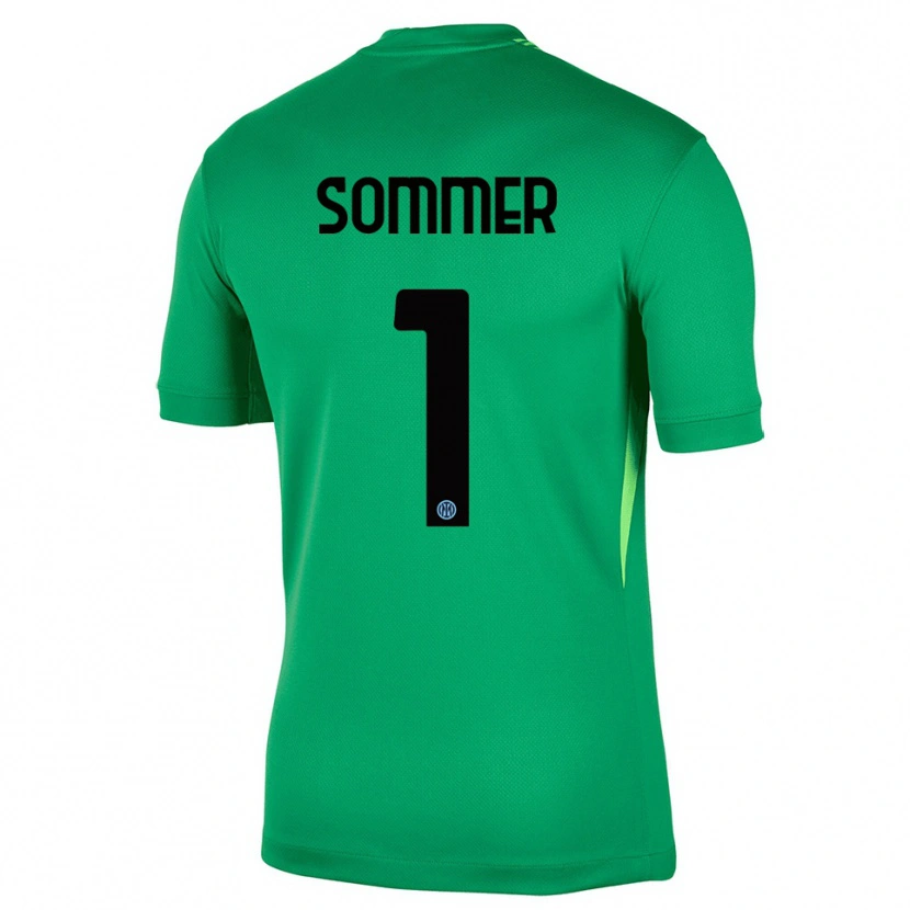 Danxen Mujer Camiseta Yann Sommer #1 Verde Claro Negro Portero Equipación 2025/26 La Camisa México