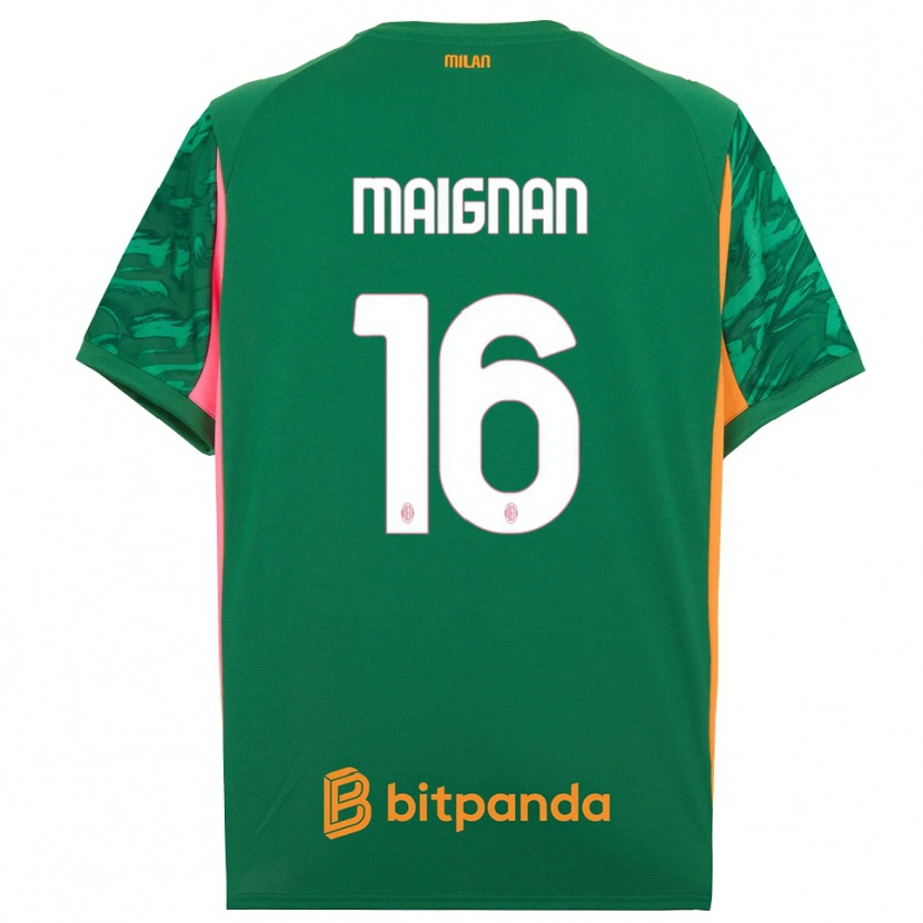 Danxen Mujer Camiseta Mike Maignan #16 Verde Naranja Rosa Portero Equipación 2025/26 La Camisa México