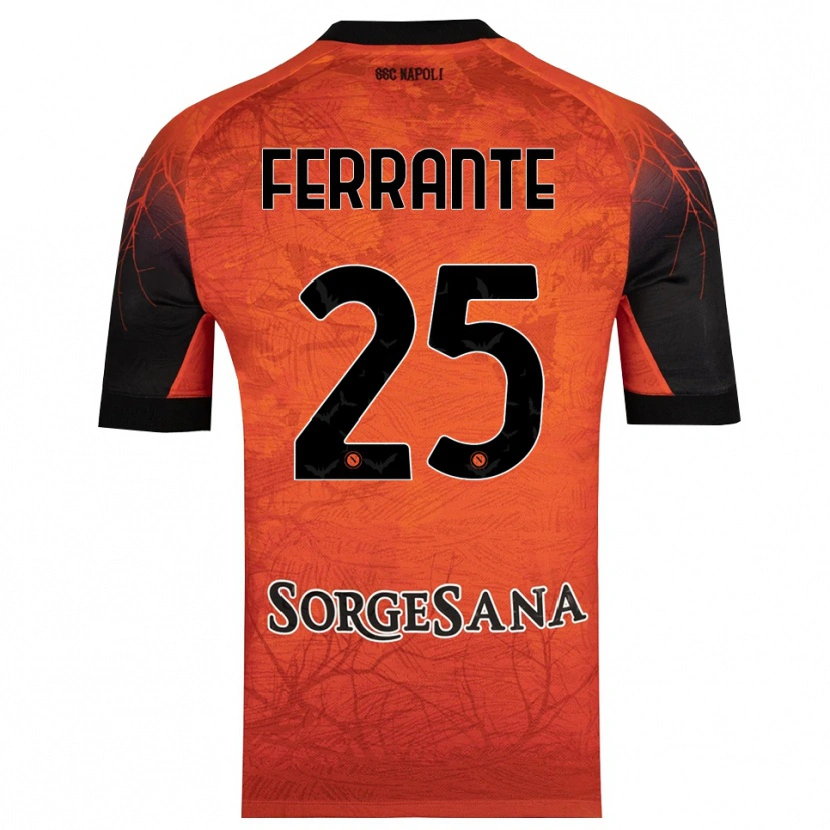 Danxen Mujer Camiseta Mathias Ferrante #25 Naranja Rojo Negro Portero Equipación 2025/26 La Camisa México
