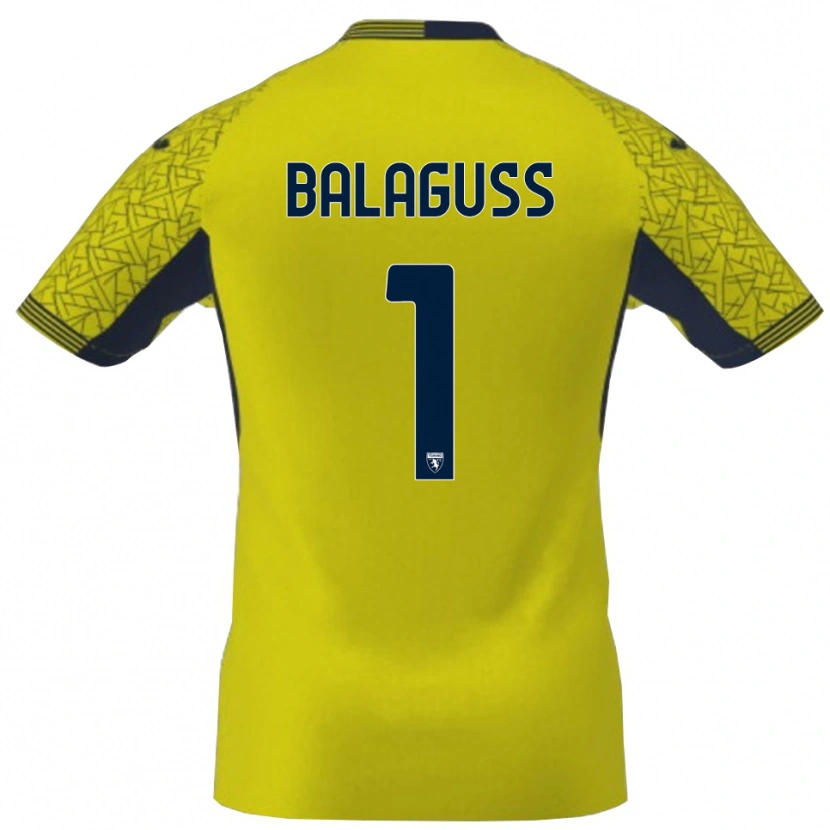 Danxen Mujer Camiseta Nils Balaguss #1 Amarillo Negro Portero Equipación 2025/26 La Camisa México