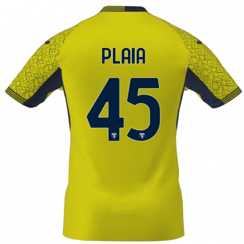 Danxen Mujer Camiseta Francesco Plaia #45 Amarillo Negro Portero Equipación 2025/26 La Camisa México