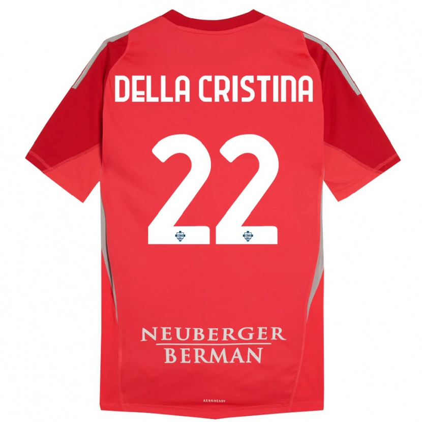 Danxen Mujer Camiseta Stefano Della Cristina #22 Rojo Gris Portero Equipación 2025/26 La Camisa México