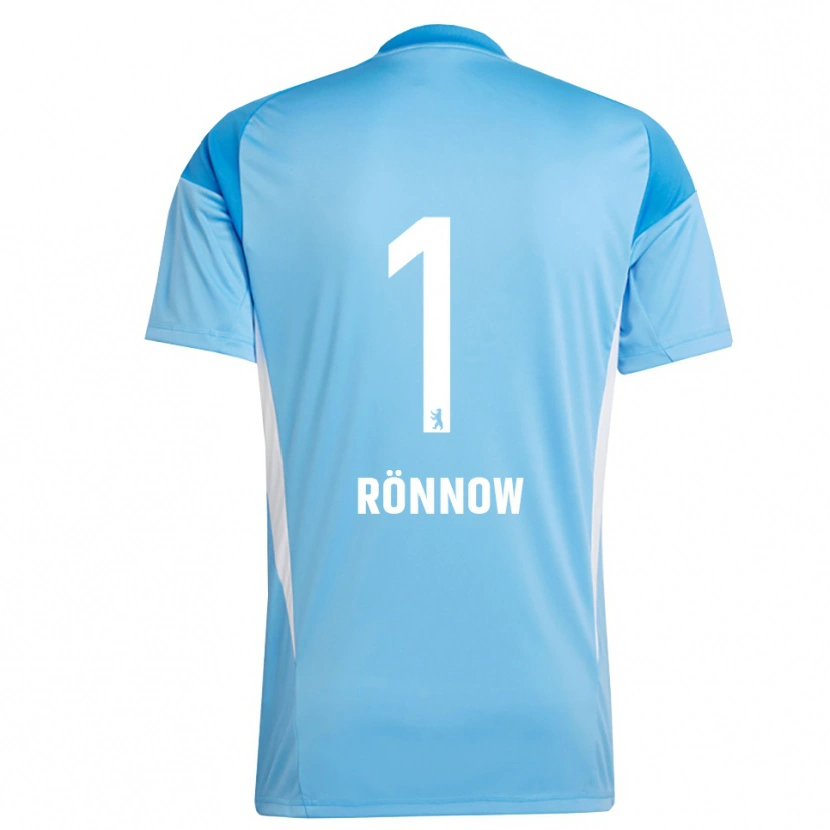 Danxen Mujer Camiseta Frederik Rönnow #1 Azul Negro Portero Equipación 2025/26 La Camisa México