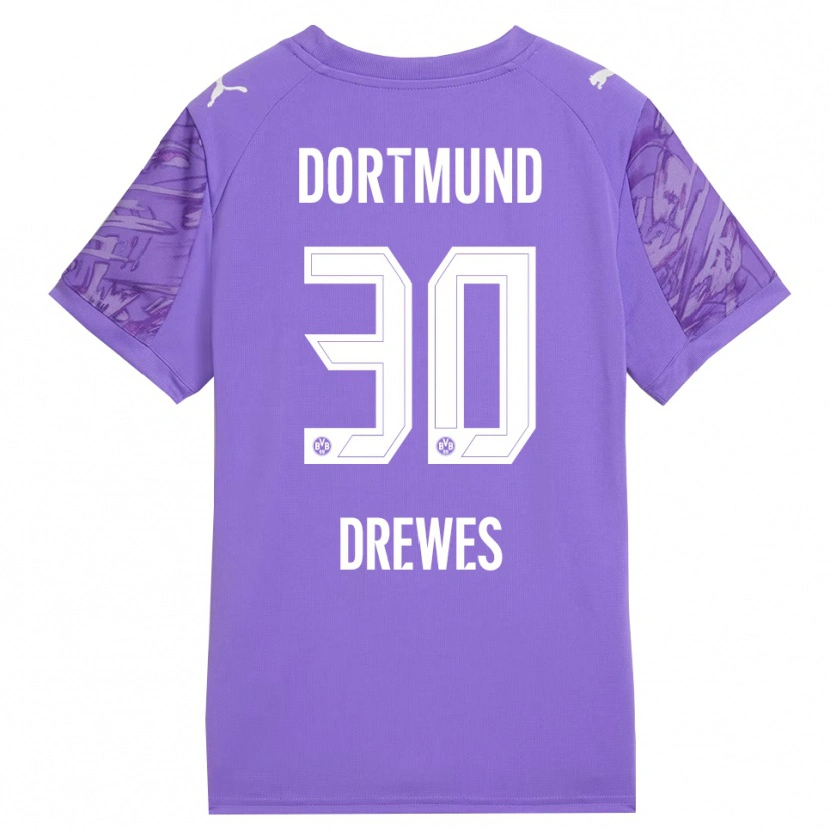 Danxen Mujer Camiseta Patrick Drewes #30 Lila Blanco Portero Equipación 2025/26 La Camisa México