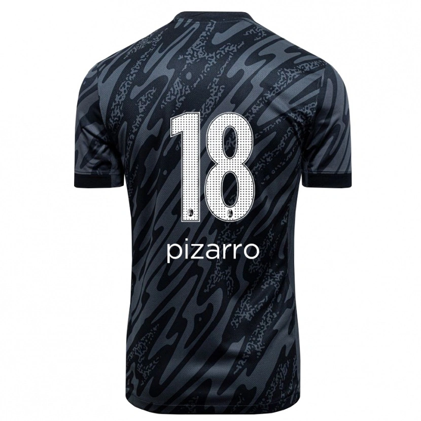 Danxen Mujer Camiseta Théodore Pizarro #18 Negro Blanco Portero Equipación 2025/26 La Camisa México