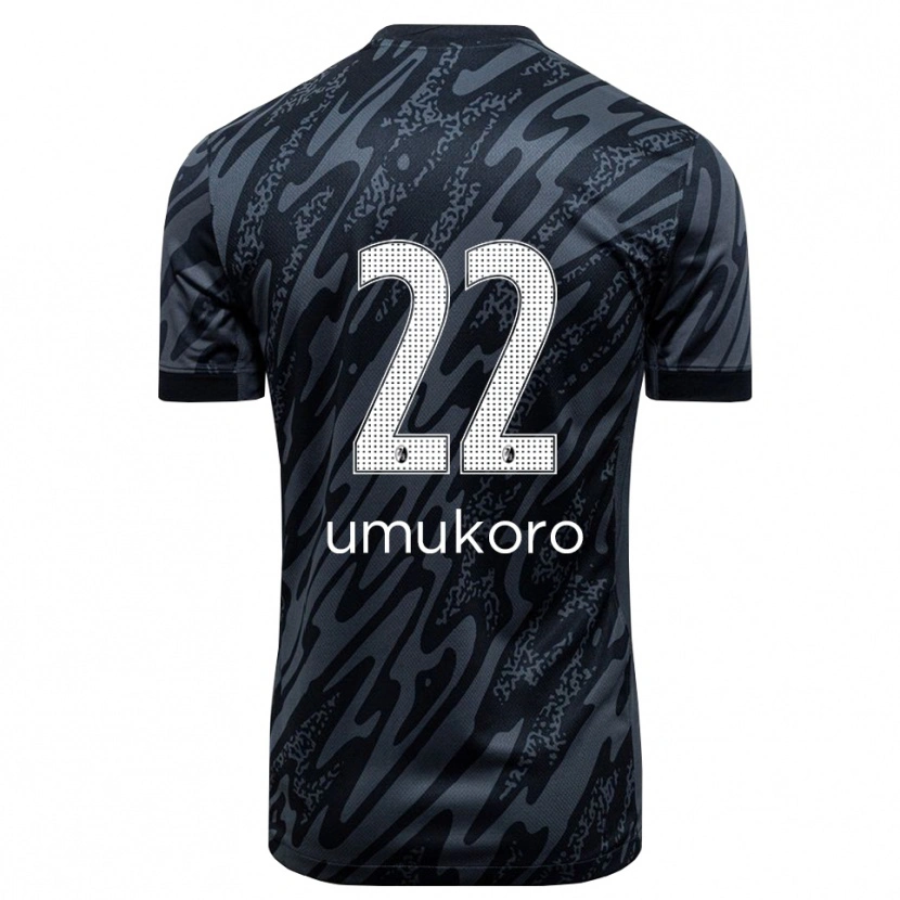 Danxen Mujer Camiseta Jayden Umukoro #22 Negro Blanco Portero Equipación 2025/26 La Camisa México